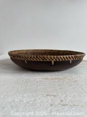 MaxSold Auction: Vintage Wooden Bowl with Wicker Woven Trim Detailing - Kingston (Ontario, Canada) SELLER MANAGED Downsizing Online Auction - Bishop Street