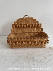 MaxSold Auction: Vintage Woven Hanging Wall Basket - Woven Storage Basket with Woven Back and Loop Hanger - Kingston (Ontario, Canada) SELLER MANAGED Downsizing Online Auction - Bishop Street