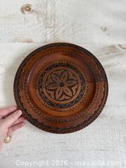 MaxSold Auction: Wooden Etched Plate with Metal Inlay - Decor Wall Hanging Etched Floral Wood Plate - Kingston (Ontario, Canada) SELLER MANAGED Downsizing Online Auction - Bishop Street