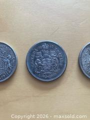MaxSold Auction: 50 Cent Canadian Silver Coins Lot of 3 - Ottawa (Ontario, Canada) SELLER MANAGED Downsizing Online Auction - Grove Avenue