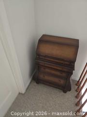 MaxSold Auction: Antique Solid Wood Secretary Drop-Front Desk, Walnut Finish - Ajax (Ontario, Canada) SELLER MANAGED Downsizing Online Auction - Meekings Drive