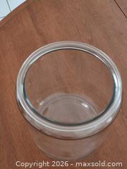 MaxSold Auction: Large Clear Glass Storage Jar with Lift-Off Lid - Ajax (Ontario, Canada) SELLER MANAGED Downsizing Online Auction - Meekings Drive