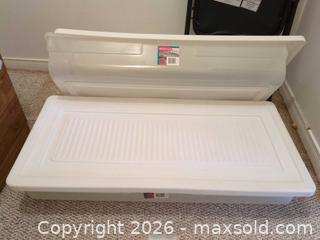 MaxSold Auction: Rubbermaid Clear Plastic Underbed Storage Container with Lid - Ajax (Ontario, Canada) SELLER MANAGED Downsizing Online Auction - Meekings Drive