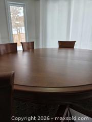 MaxSold Auction: Solid Wood Oval Dining Table Set, Medium Brown, Seats 6 - Ajax (Ontario, Canada) SELLER MANAGED Downsizing Online Auction - Meekings Drive