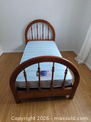 MaxSold Auction: Solid Wood Twin/Single Bed Frame with Mattress & Box Spring - Ajax (Ontario, Canada) SELLER MANAGED Downsizing Online Auction - Meekings Drive
