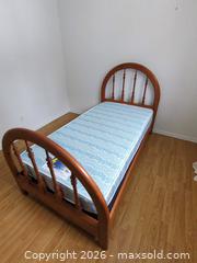 MaxSold Auction: Solid Wood Twin/Single Bed Frame with Mattress & Box Spring - Ajax (Ontario, Canada) SELLER MANAGED Downsizing Online Auction - Meekings Drive