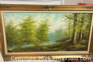 MaxSold Auction: Large Signed Oil Painting Landscape with Ornate Gilt Frame - Toronto (Ontario, Canada) SELLER MANAGED Downsizing Online Auction - Rutherford Avenue