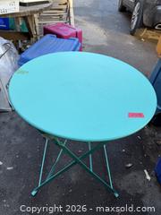 MaxSold Auction: SMALL METAL FOLDING PATIO TABLE. SPACE SAVER. - Hamilton (Ontario, Canada) SELLER MANAGED Estate Sale Online Auction - St. Clair Avenue