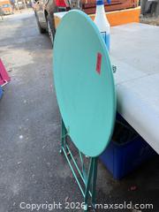 MaxSold Auction: SMALL METAL FOLDING PATIO TABLE. SPACE SAVER. - Hamilton (Ontario, Canada) SELLER MANAGED Estate Sale Online Auction - St. Clair Avenue
