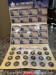MaxSold Auction: VTG. TORONTO MAPLE LEAFS ALL- TIME GREATS. MEDALLION COLLECTION. - Hamilton (Ontario, Canada) SELLER MANAGED Estate Sale Online Auction - St. Clair Avenue