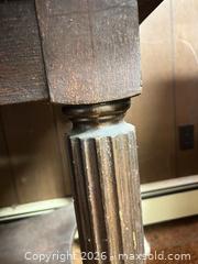 MaxSold Auction: Antique Dark Brown Solid Wood Desk with Drawer & Casters B - Kingston (Massachusetts, USA) PARTNER MANAGED Estate Sale Online Auction - Grove Street