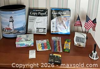MaxSold Auction: Assorted Office & Craft Supply Lot with Digital Desk Clock B - Kingston (Massachusetts, USA) PARTNER MANAGED Estate Sale Online Auction - Grove Street