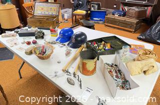 MaxSold Auction: Assorted Vintage Toys Lot: Diecast Vehicles, Soldiers, Marbles, Tool Chest A - Kingston (Massachusetts, USA) PARTNER MANAGED Estate Sale Online Auction - Grove Street