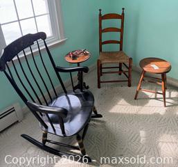 MaxSold Auction: Assorted Vintage Wooden Chairs & Small Furniture Lot B - Kingston (Massachusetts, USA) PARTNER MANAGED Estate Sale Online Auction - Grove Street