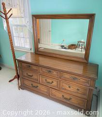 MaxSold Auction: Drew Traditional Medium Brown Dresser with Mirror & Coat Tree B - Kingston (Massachusetts, USA) PARTNER MANAGED Estate Sale Online Auction - Grove Street