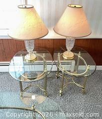 MaxSold Auction: Glass and Brass Traditional Coffee & End Table Set with Lamps B - Kingston (Massachusetts, USA) PARTNER MANAGED Estate Sale Online Auction - Grove Street