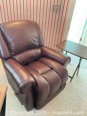 MaxSold Auction: La-Z-Boy Brown Bonded Leather Recliner Chair with Folding TV Table B - Kingston (Massachusetts, USA) PARTNER MANAGED Estate Sale Online Auction - Grove Street