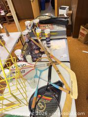 MaxSold Auction: Lot of Hockey Sticks, Tennis Rackets, Boxed Cheers Dart Game & Collectibles B - Kingston (Massachusetts, USA) PARTNER MANAGED Estate Sale Online Auction - Grove Street