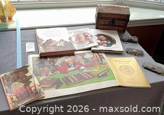 MaxSold Auction: Lot: Vintage Pince-nez Eyeglasses, Hummel & Rockwell Books, Small Trunk A - Kingston (Massachusetts, USA) PARTNER MANAGED Estate Sale Online Auction - Grove Street