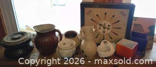 MaxSold Auction: Mixed Decorative Glass, Milk Glass & Ceramic Framed Clock Lot B - Kingston (Massachusetts, USA) PARTNER MANAGED Estate Sale Online Auction - Grove Street
