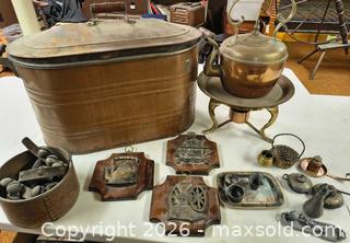 MaxSold Auction: Mixed Lot: Copper Wash Tub, Brass, Pewter, More A - Kingston (Massachusetts, USA) PARTNER MANAGED Estate Sale Online Auction - Grove Street