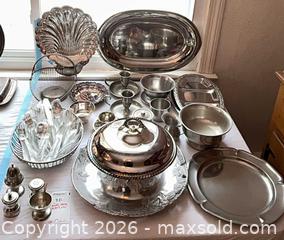 MaxSold Auction: Mixed Silverplate, Pewter & Flatware lot B - Kingston (Massachusetts, USA) PARTNER MANAGED Estate Sale Online Auction - Grove Street