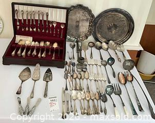 MaxSold Auction: Mixed Silverplate & Stainless Flatware and Serving Pieces Lot B - Kingston (Massachusetts, USA) PARTNER MANAGED Estate Sale Online Auction - Grove Street