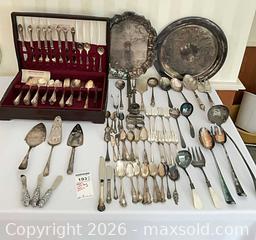 MaxSold Auction: Mixed Silverplate & Stainless Flatware and Serving Pieces Lot B - Kingston (Massachusetts, USA) PARTNER MANAGED Estate Sale Online Auction - Grove Street