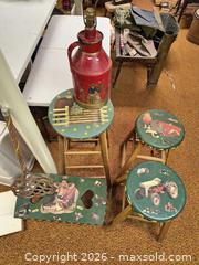 MaxSold Auction: Mixed Vintage Farmhouse Stools, Lamp & Step Stool Lot B - Kingston (Massachusetts, USA) PARTNER MANAGED Estate Sale Online Auction - Grove Street