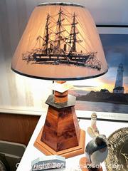 MaxSold Auction: Nautical Coastal Assorted Decor Lot with Lamp and Lighthouse Art B - Kingston (Massachusetts, USA) PARTNER MANAGED Estate Sale Online Auction - Grove Street