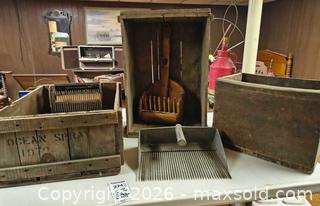 MaxSold Auction: Ocean Spray Stenciled Wooden Crates & Vintage Farm Tools A - Kingston (Massachusetts, USA) PARTNER MANAGED Estate Sale Online Auction - Grove Street