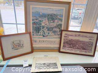 MaxSold Auction: Set of 4 Framed Prints/Posters of Kingston, MA & New England A - Kingston (Massachusetts, USA) PARTNER MANAGED Estate Sale Online Auction - Grove Street