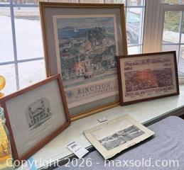 MaxSold Auction: Set of 4 Framed Prints/Posters of Kingston, MA & New England A - Kingston (Massachusetts, USA) PARTNER MANAGED Estate Sale Online Auction - Grove Street
