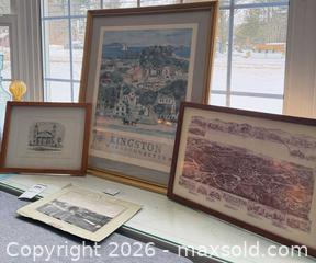 MaxSold Auction: Set of 4 Framed Prints/Posters of Kingston, MA & New England A - Kingston (Massachusetts, USA) PARTNER MANAGED Estate Sale Online Auction - Grove Street