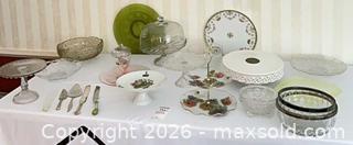 MaxSold Auction: Vintage Assorted Glass & China Serving Set — Cake Stands, Bowls B - Kingston (Massachusetts, USA) PARTNER MANAGED Estate Sale Online Auction - Grove Street