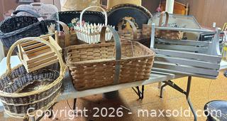 MaxSold Auction: Vintage Wicker and Wood Decorative Basket/Trays B - Kingston (Massachusetts, USA) PARTNER MANAGED Estate Sale Online Auction - Grove Street