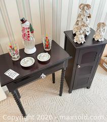 MaxSold Auction: Vintage Wood Side Table / Storage Cupboard with Drawer, More B - Kingston (Massachusetts, USA) PARTNER MANAGED Estate Sale Online Auction - Grove Street