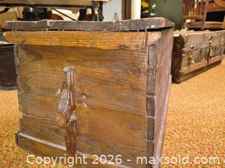 MaxSold Auction: Vintage Wooden Cedar-Lined Steamer Trunk with Brass Fittings B - Kingston (Massachusetts, USA) PARTNER MANAGED Estate Sale Online Auction - Grove Street