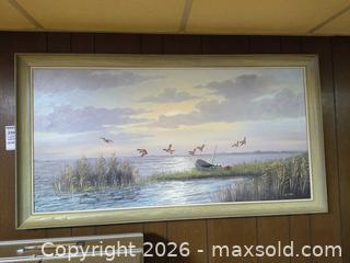 MaxSold Auction: Wisman Signed Oil Seascape / Marsh Landscape on Large Framed Canvas A - Kingston (Massachusetts, USA) PARTNER MANAGED Estate Sale Online Auction - Grove Street