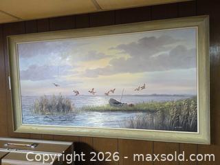 MaxSold Auction: Wisman Signed Oil Seascape / Marsh Landscape on Large Framed Canvas A - Kingston (Massachusetts, USA) PARTNER MANAGED Estate Sale Online Auction - Grove Street