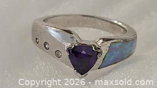 MaxSold Auction: Steriling Silver Ring With Stones - Riverview (Florida, USA) SELLER MANAGED Downsizing Online Auction - Holly Heath Drive