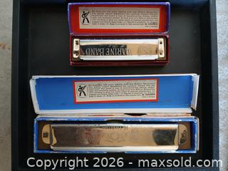 MaxSold Auction: Vintage M. Hohner Harmonica Set | Marine Band 1896 & Large Full Concert Model | Made in Germany.  - Sun City (Arizona, USA) SELLER MANAGED Reseller Online Auction - West Forrester Drive