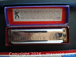 MaxSold Auction: Vintage M. Hohner Harmonica Set | Marine Band 1896 & Large Full Concert Model | Made in Germany.  - Sun City (Arizona, USA) SELLER MANAGED Reseller Online Auction - West Forrester Drive
