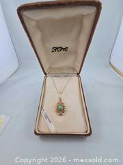 MaxSold Auction: 10K Yellow Gold Turquoise Pendant Necklace with Pearls - Metro Vancouver A (British Columbia, Canada) PARTNER MANAGED Estate Sale Online Auction - Allison Road