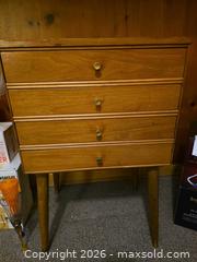 MaxSold Auction: Mid-Century Modern Solid Wood Nightstand with 4 Drawers - Metro Vancouver A (British Columbia, Canada) PARTNER MANAGED Estate Sale Online Auction - Allison Road