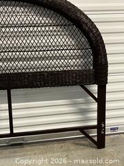 MaxSold Auction: Antique Brown Wicker / Rattan Full/Queen Headboard w/ Rails  - Cumming (Georgia, USA) SELLER MANAGED Estate Sale Online Auction -  James Burgess Road (STORAGE)