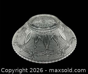 MaxSold Auction: Vintage Federal Glass Heritage Pattern  8” Clear Fruit Bowl - Cumming (Georgia, USA) SELLER MANAGED Estate Sale Online Auction -  James Burgess Road (STORAGE)