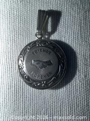 MaxSold Auction: 60 YEAR OLD ENGRAVED VINTAGE SILVER LOCKET 12-25-66 ON BACK FRIENDS FOREVER ON THE FRONT  - Warwick Township (Pennsylvania, USA) SELLER MANAGED Estate Sale Online Auction - Crocker Lane