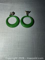 MaxSold Auction: FUN VINTAGE GREEN METAL DANGLE EARRINGS  - Warwick Township (Pennsylvania, USA) SELLER MANAGED Estate Sale Online Auction - Crocker Lane