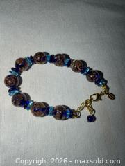 MaxSold Auction: MURANO GLASS BLUE & BROWN BRACELET W GOLD CLASP - Warwick Township (Pennsylvania, USA) SELLER MANAGED Estate Sale Online Auction - Crocker Lane